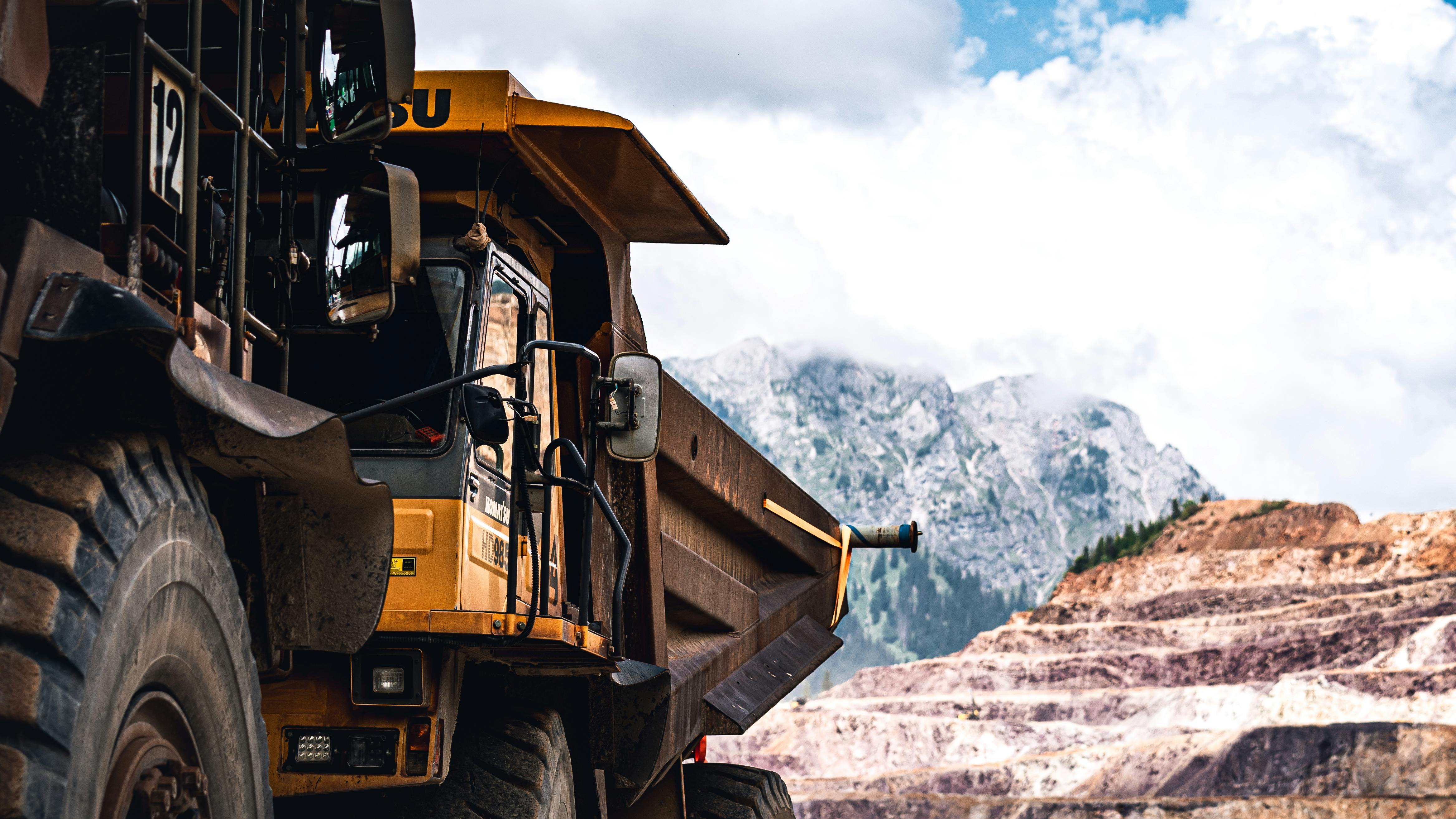 Mining machinery at an open-pit mine